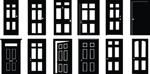 Door silhouette set vector design big pack of entrance illustration and icon