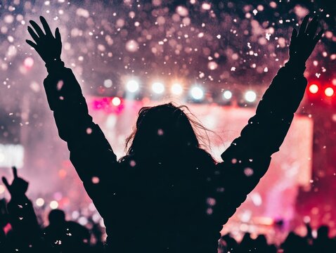 A Picture Depicting a Surprise Snowfall at an Outdoor Event, Converting it into Magic