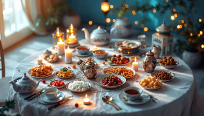A Luxurious Iftar Feast: Arabian Nights Dinner Setting
