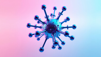 Molecular Structure with Pink and Blue Background,  chemical compounds,  educational stock photo