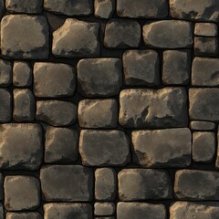 Obraz premium Textures of stone floor and wall for game background. seamless patterns of top view