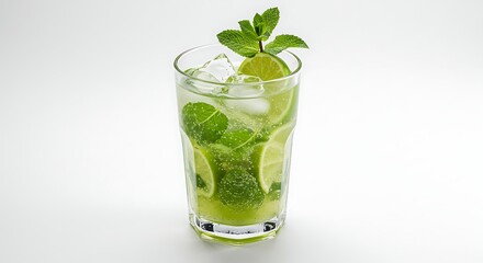 Refreshing Mojito Cocktail with Lime and Mint