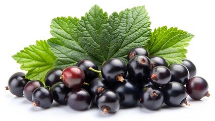 Fototapeta premium Fresh Blackcurrants with Leaves