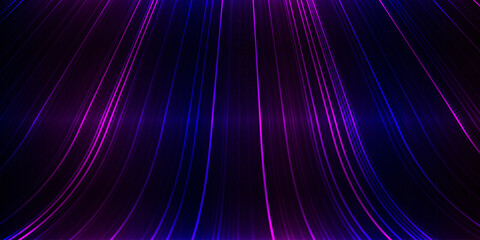 Abstract technology digital futuristic concept glowing blue color lines with lighting effect perspective