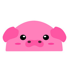 cute pink pig vector, cartoon pig face, easy and simple pig face drawing