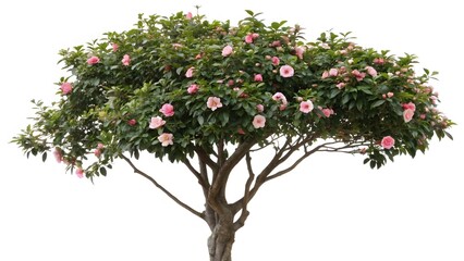 Blooming Tree on White Background