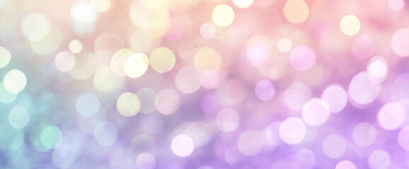 Obraz premium A holographic gradient background with soft pastel colors, blending subtle rainbow and purple hues. The gentle transitions create an ethereal effect, evoking a dreamy, otherworldly atmosphere