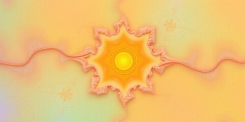 Obraz premium Illustration of a tranquil fractal background in soft pastel colors, creating a soothing and peaceful state of mind, harmony, art