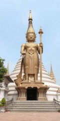 Majestic Singha statue guarding the entrance of Shwedagon Pagoda in Yangon, Myanmar, Asia, entrance