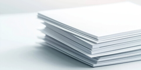 Stack of white sheets of a4 printing paper, Paper printing equipment. Abstract closeup background.