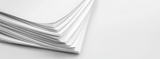 Stack of white sheets of a4 printing paper, Paper printing equipment. Abstract closeup background.