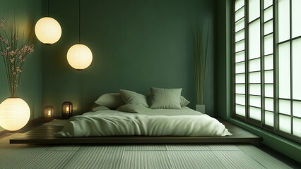Minimalist Japanese-Inspired Sanctuary for Relaxation