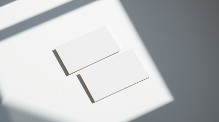 Minimalist business cards on geometric background