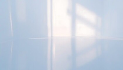 Soft Light Casts Window Shadows On White Floor