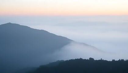 Obraz premium Misty Mountain Landscape at Sunrise