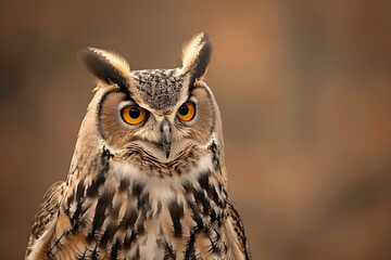 Stunningly Realistic and Detailed Sepia-tone Owl in Atmospheric Darkness