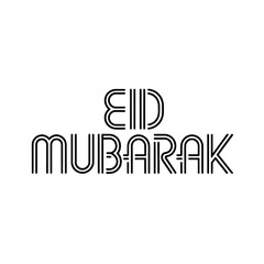Eid Mubarak greeting design featuring stylish typography and minimalist aesthetics for festive celebrations