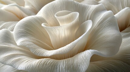 White oyster mushroom cluster close-up, textured background