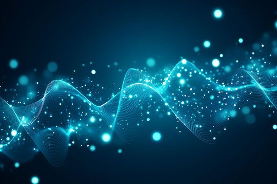 Futuristic glowing wireframe representation of an AI-powered language translation concept