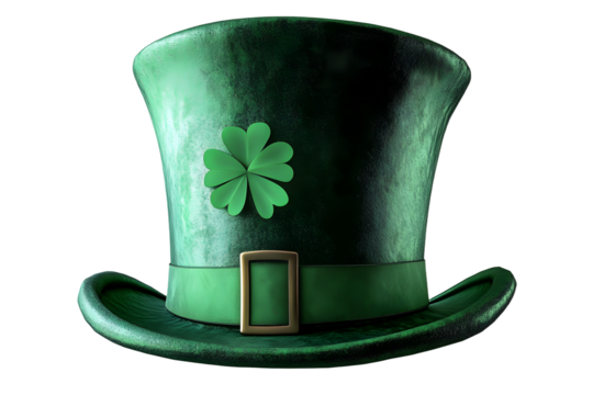 Green St. Patrick's Day Top Hat cut out. Based on Generative AI
