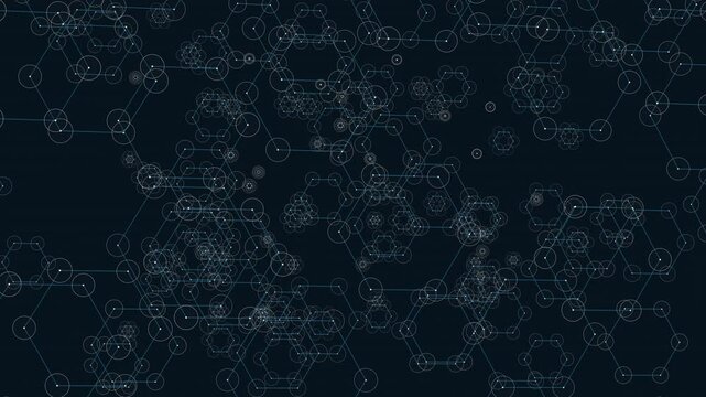 This image depicts a molecular structure, showcasing the arrangement of atoms and bonds in the molecule. Blue circles denote atoms and lines symbolize the bonds that connect them