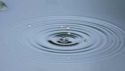 Water droplet impact creating concentric ripples