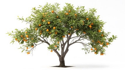 Fototapeta premium Lush Orange Tree with Ripe Fruit