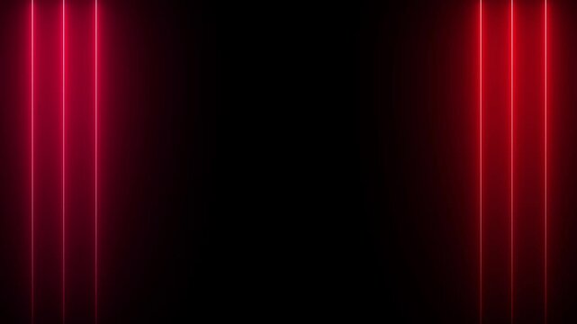 Neon glowing Red Color line Seamless animation on black background Abstract neon red rays and glowing lines animated.
