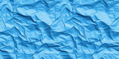 Fototapeta premium Blue crumpled paper seamless texture.