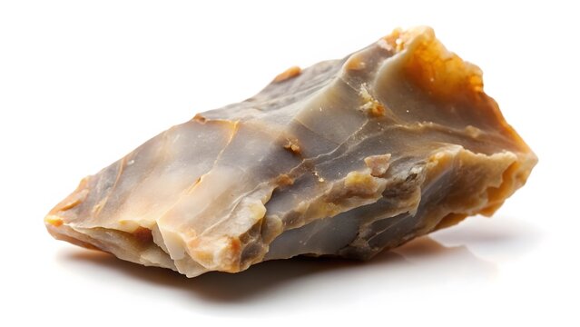 Raw Chert Stone on White Background