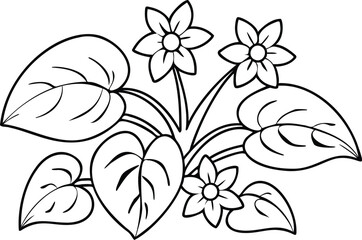 Intricate Botanical and Floral Line Art Vector | Plants and Flowers Combination for Book Design