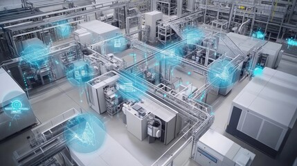 Advanced Industrial Factory with Digital Technology Integration