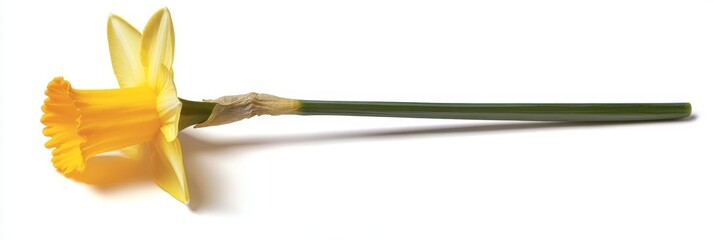 A yellow daffodil, featuring a trumpet-like center, is ideal for spring themes