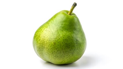 Green Pear on White Background