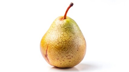 Ripe Yellow Pear on White Background