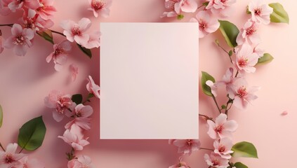 Obraz premium A minimalist yet elegant floral creation with a blank label tag, soft textures, offering a serene ambience ideal for creative projects