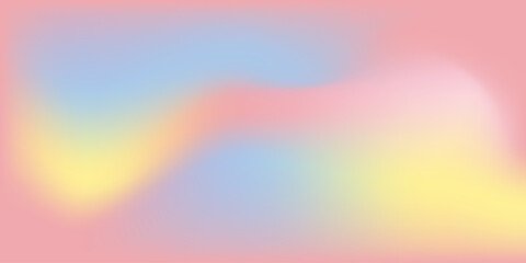 Smooth gradient sky background with soft blue, pink and yellow shades. Perfect for light and airy seasonal banners. Pastel vector gradient background.