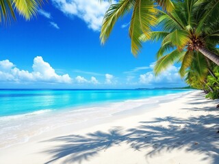 Obraz premium The sun, sand, and sea: paradise on earth. 