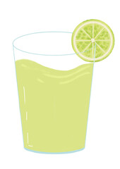 Limonada fresca en vaso de cristal 