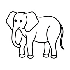 cute elephant illustration vector art isolated on a white background