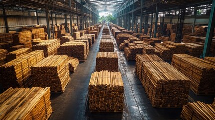 Indonesia automated timber processing plant producing construction materials.