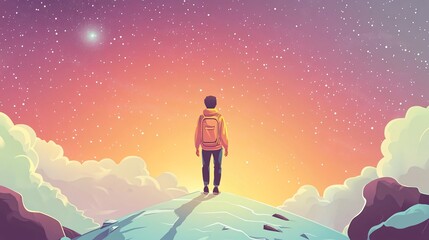 Fototapeta premium Imaginative Book Story Concept with Space for Text Flat Vector Illustration
