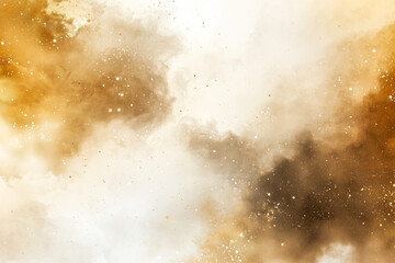 Obraz premium Golden nebula, cosmic dust and stars.