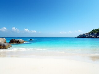 The sun, sand, and sea: paradise on earth.	
