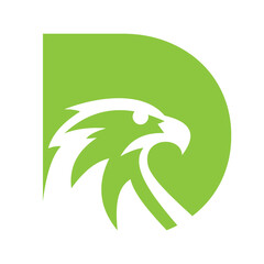 Initial Letter D Flying Eagle Logo Concept For Speed Icon and Transportation Symbol Vector Sign