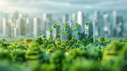 Sustainable Cityscape with Green Building