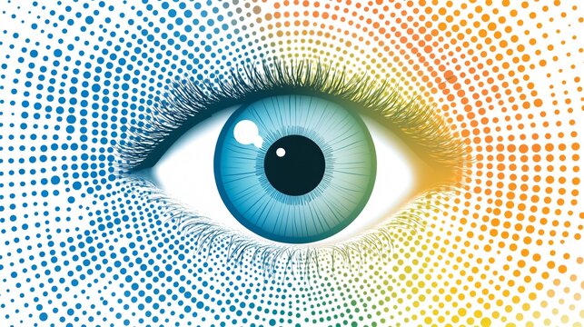 Professional Colour Blindness Test Vector Illustration for Medical Use