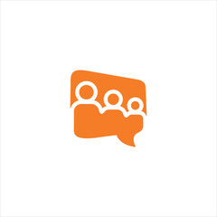 Community and bubble vector icon on white background.