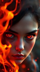 girl with red eyes