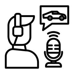 commentator Line Icon